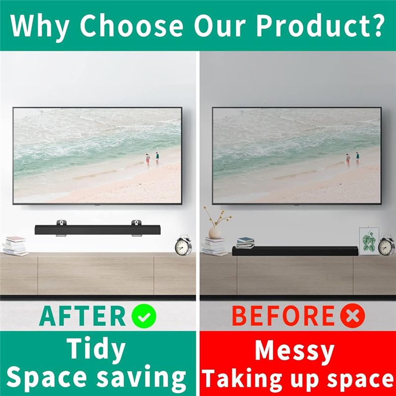 Soundbar Wall Mount Bracket Universal - B86B Universal Soundbar Wall Mount Kit