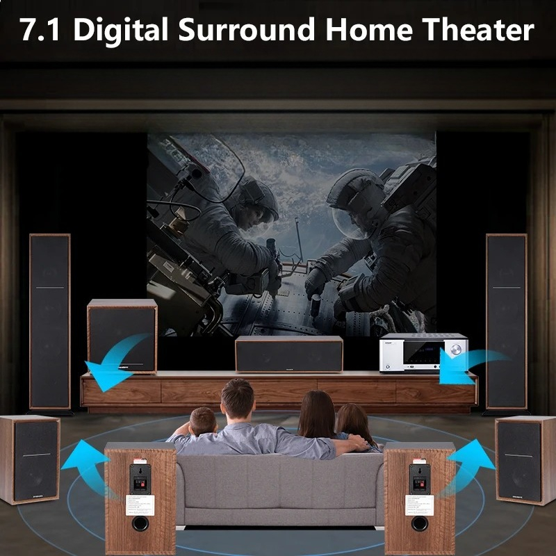 7.1 Tower Wooden Home Theater  - Home Theater System 7.1 Surround Sound ulasan dan harga