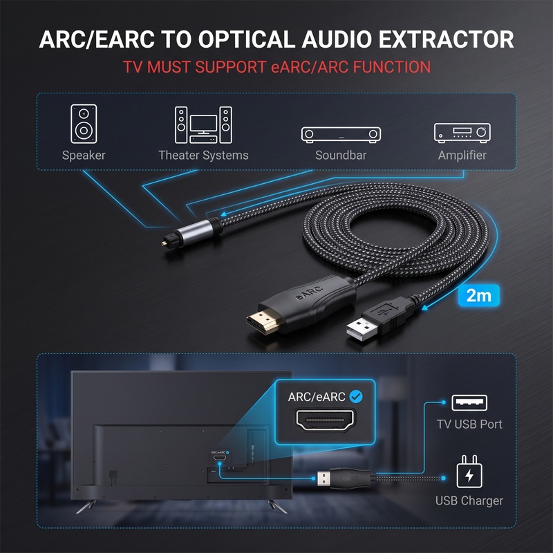 HDMI EARC ARC to Optical SPDIF - Dolby Atmos Soundbar Hdmi Earc ulasan dan harga