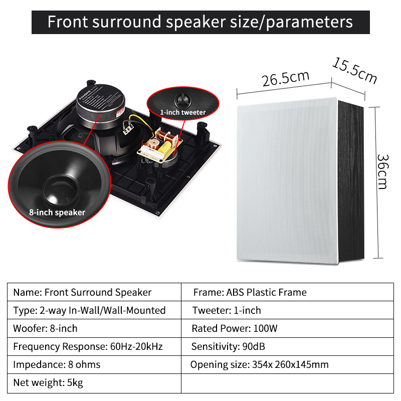 7.1 In-wall Wall-mounted Home  - Home Theater System 7.1 Surround Sound ulasan dan harga