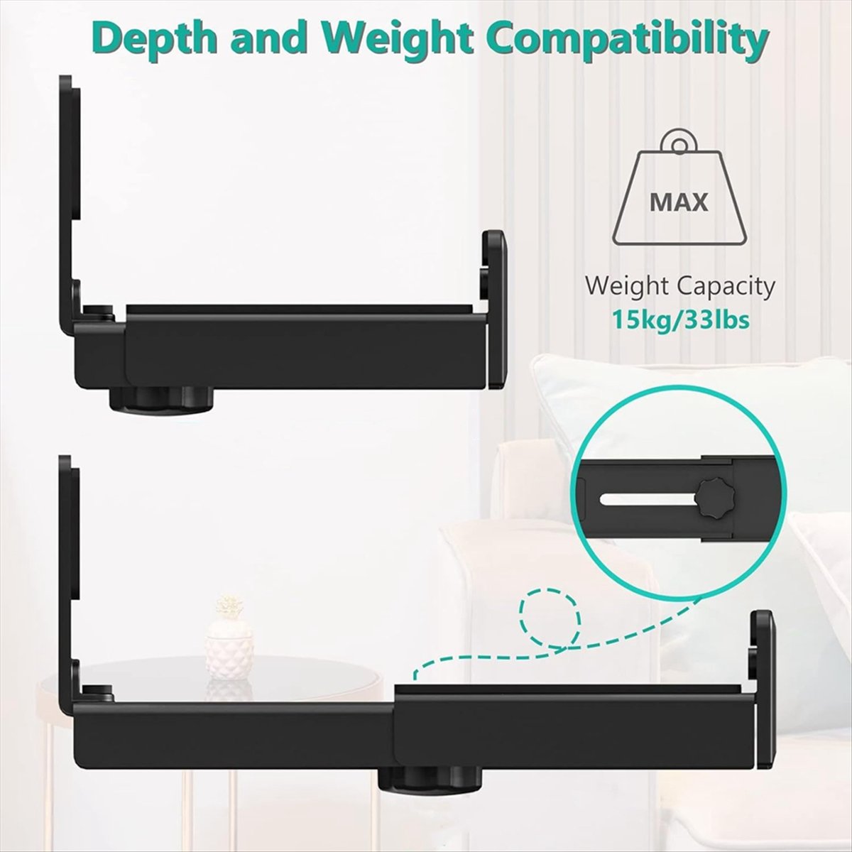 AT42 2PCS Universal Soundbar W - Soundbar Wall Mount Bracket Universal ulasan dan harga