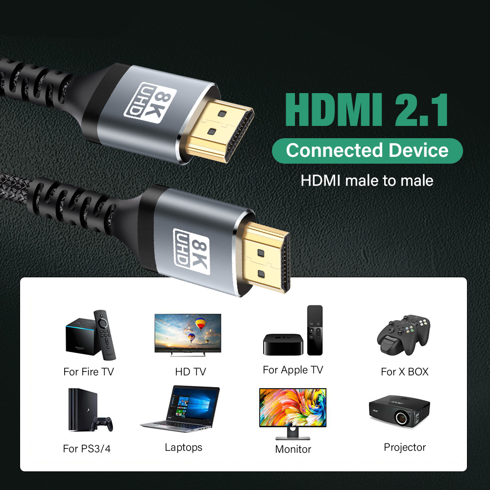8K HDMI 2.1 Cable 48Gbps 8K@60 - Hdmi 2.1 Cable 8K 60Hz 48Gbps Earc ulasan dan harga