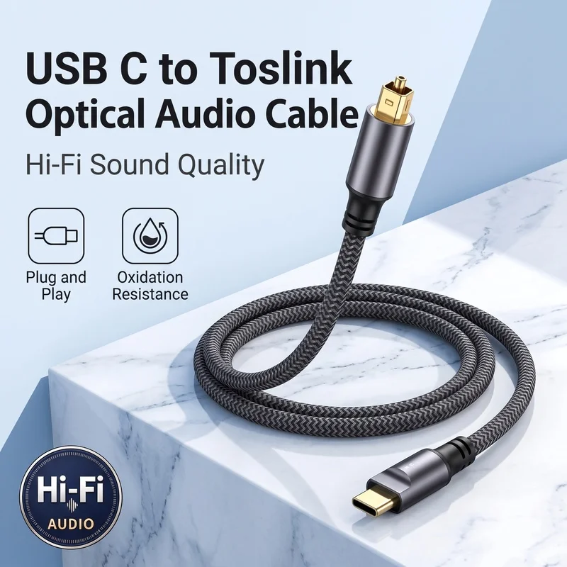 USB C to Optical SPDIF Toslink - Optical Audio Cable Toslink Gold Plated ulasan dan harga