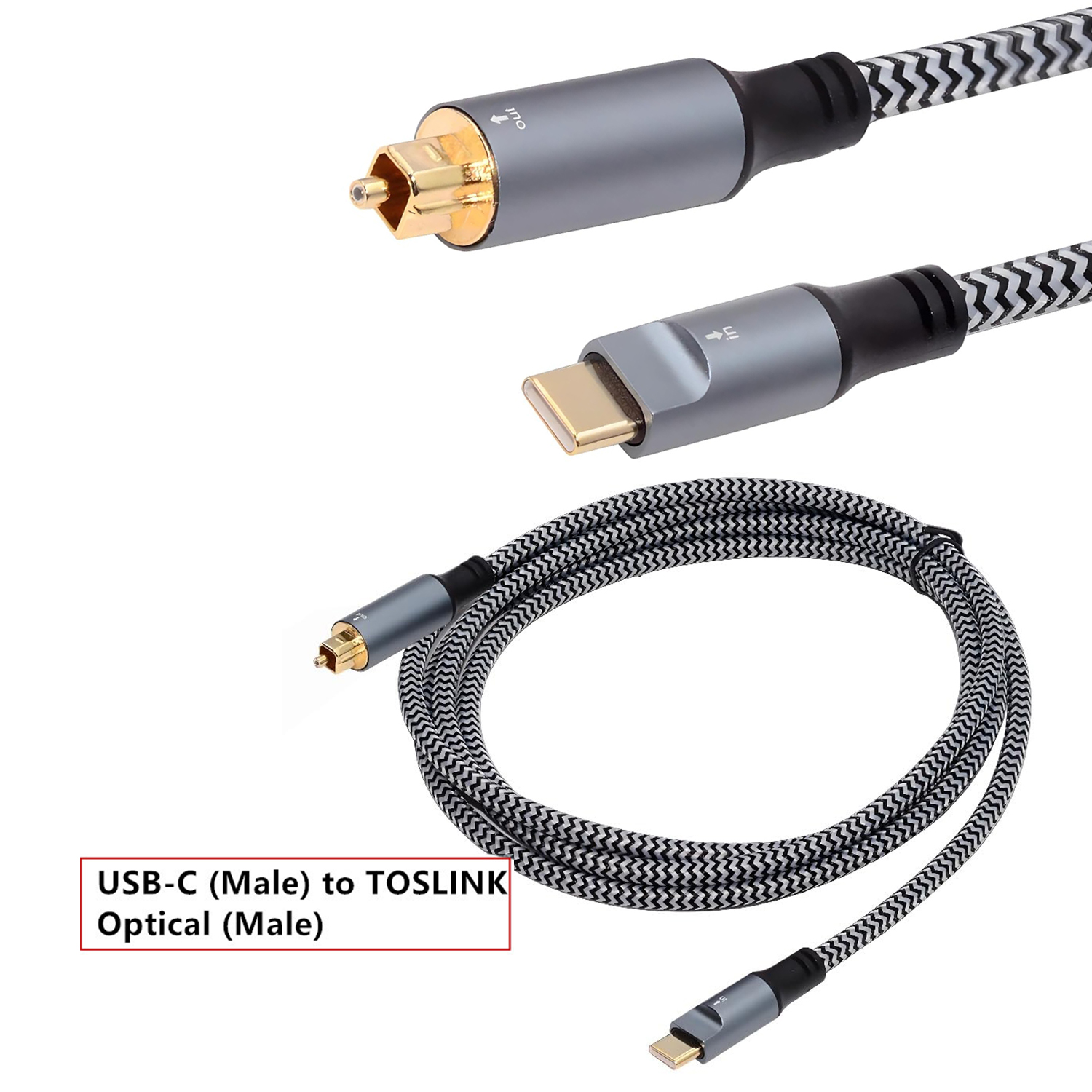 Braided USB C to Optical Audio - Optical Audio Cable Toslink Gold Plated ulasan dan harga