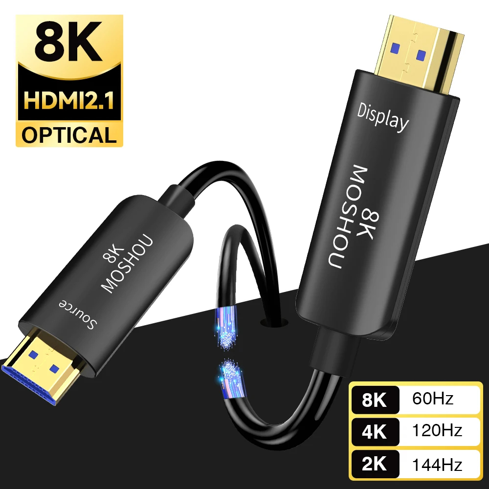 MOSHOU 8K Optical Fiber HDMI 2 - Hdmi 2.1 Cable 8K 60Hz 48Gbps Earc ulasan dan harga