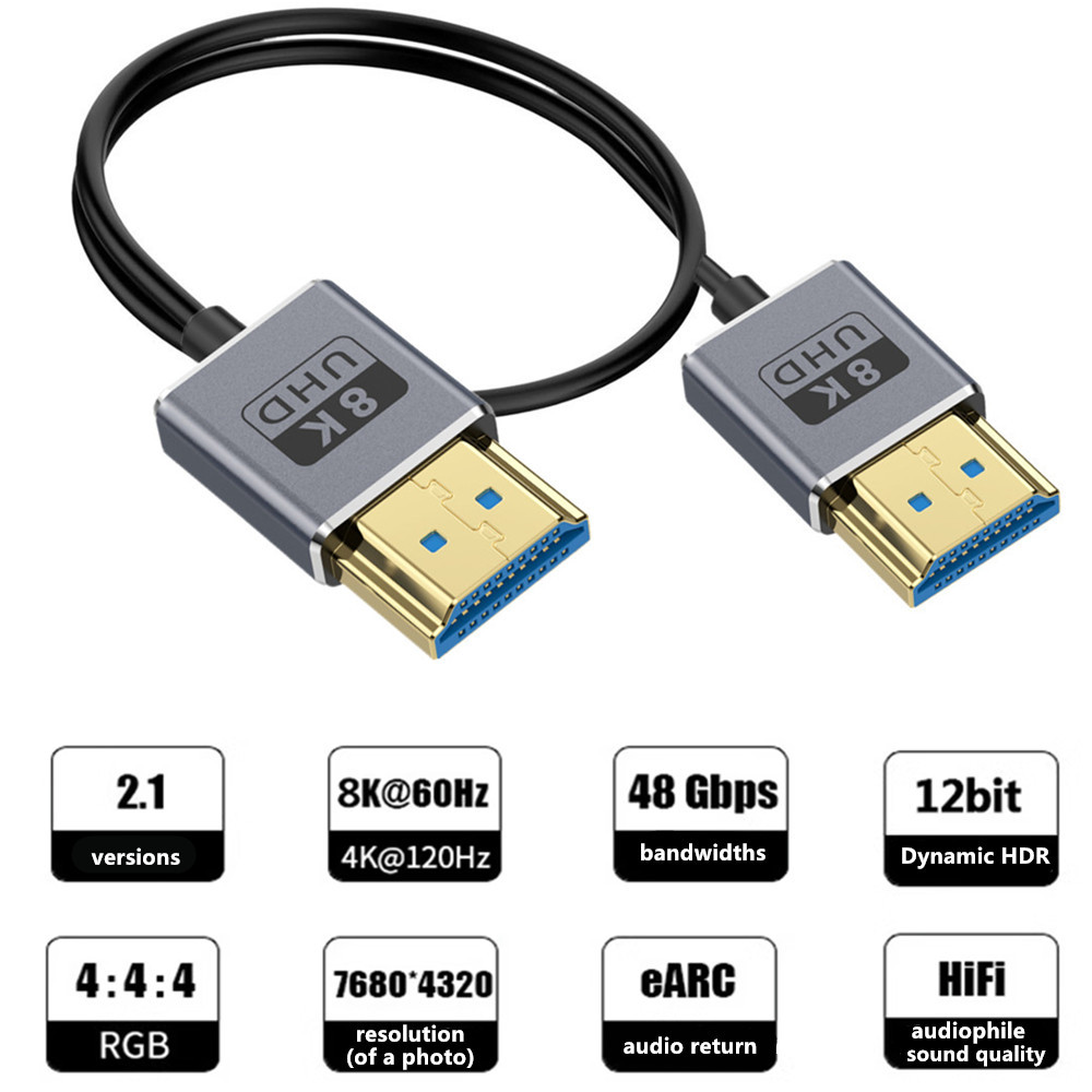 Coaxial HDMI 8K HDMI 2.1 Cable - Hdmi 2.1 Cable 8K 60Hz 48Gbps Earc ulasan dan harga