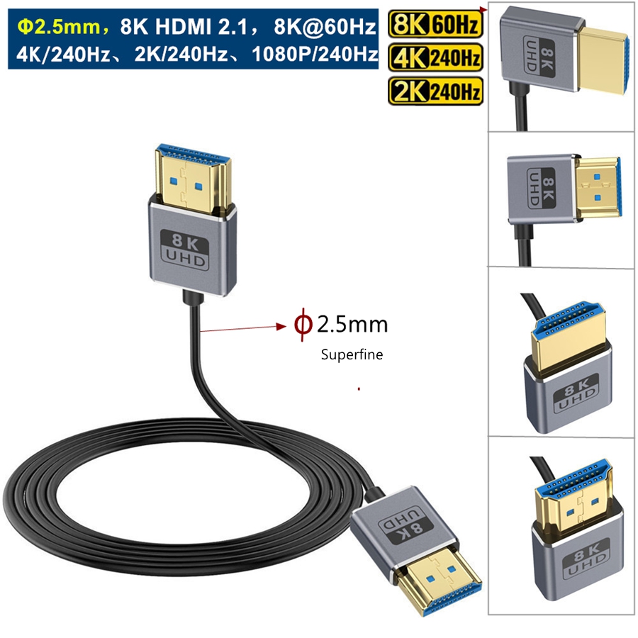 Coaxial HDMI 8K HDMI 2.1 Cable - Hdmi 2.1 Cable 8K 60Hz 48Gbps Earc ulasan dan harga