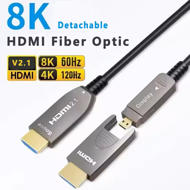 8K Detachable Optical Fiber HD - Hdmi 2.1 Cable 8K 60Hz 48Gbps Earc ulasan dan harga