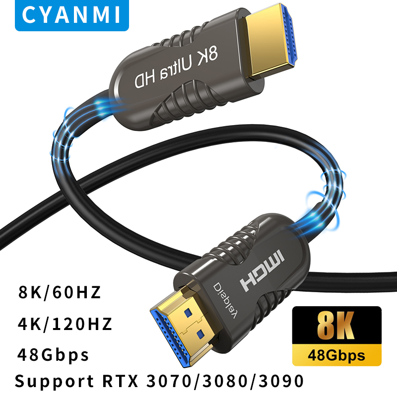 8K HDMI 2.1 Cable Optical Fibe - Hdmi 2.1 Cable 8K 60Hz 48Gbps Earc ulasan dan harga