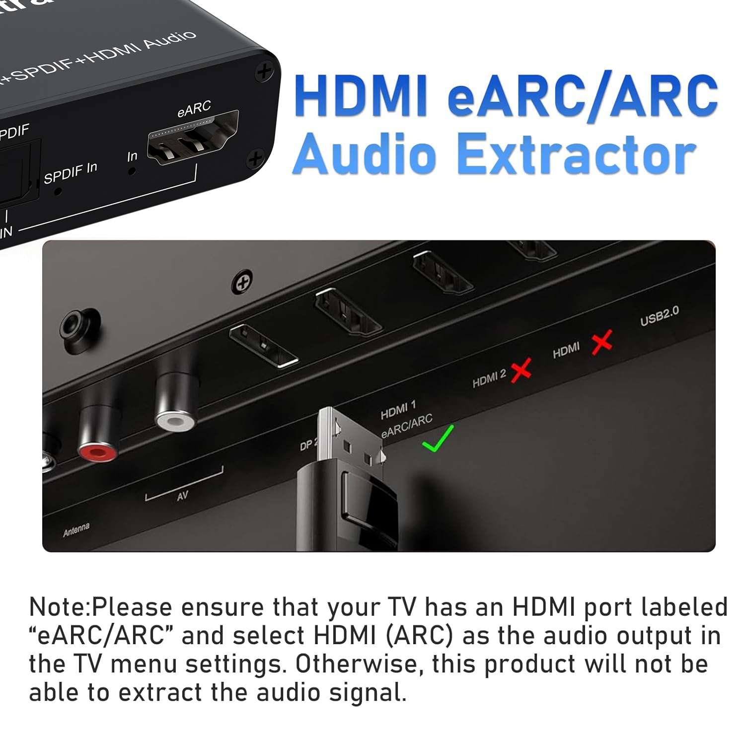 eARC/ARC Audio Extractor HDMI  - Dolby Atmos Soundbar Hdmi Earc ulasan dan harga