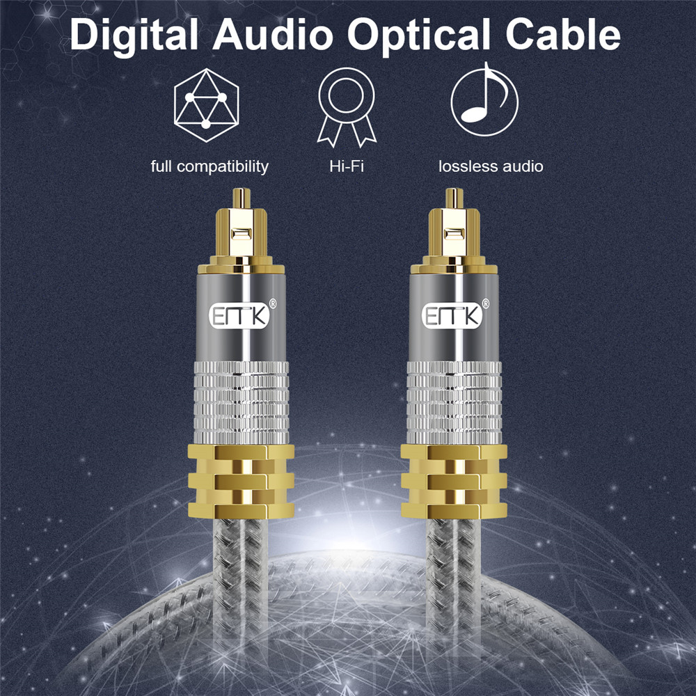 EMK Top Grade OD8.0mm Spdif Op - Optical Audio Cable Toslink Gold Plated ulasan dan harga