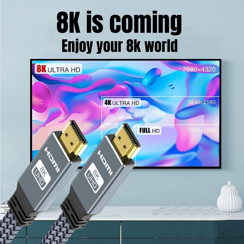 MIZIQIER HDMI 2.1 Cable Falt H - Hdmi 2.1 Cable 8K 60Hz 48Gbps Earc ulasan dan harga
