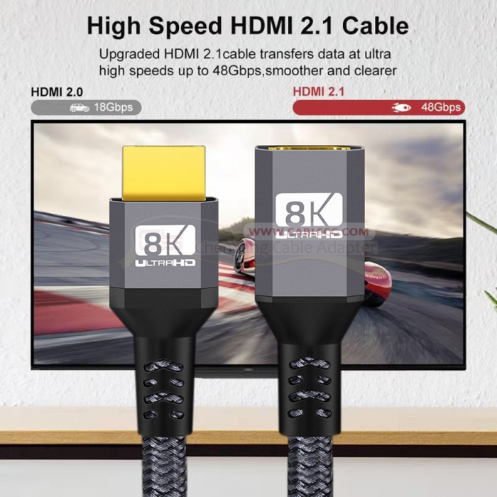 HDMI 2.1 Extension Cable 8K HD - Hdmi 2.1 Cable 8K 60Hz 48Gbps Earc ulasan dan harga